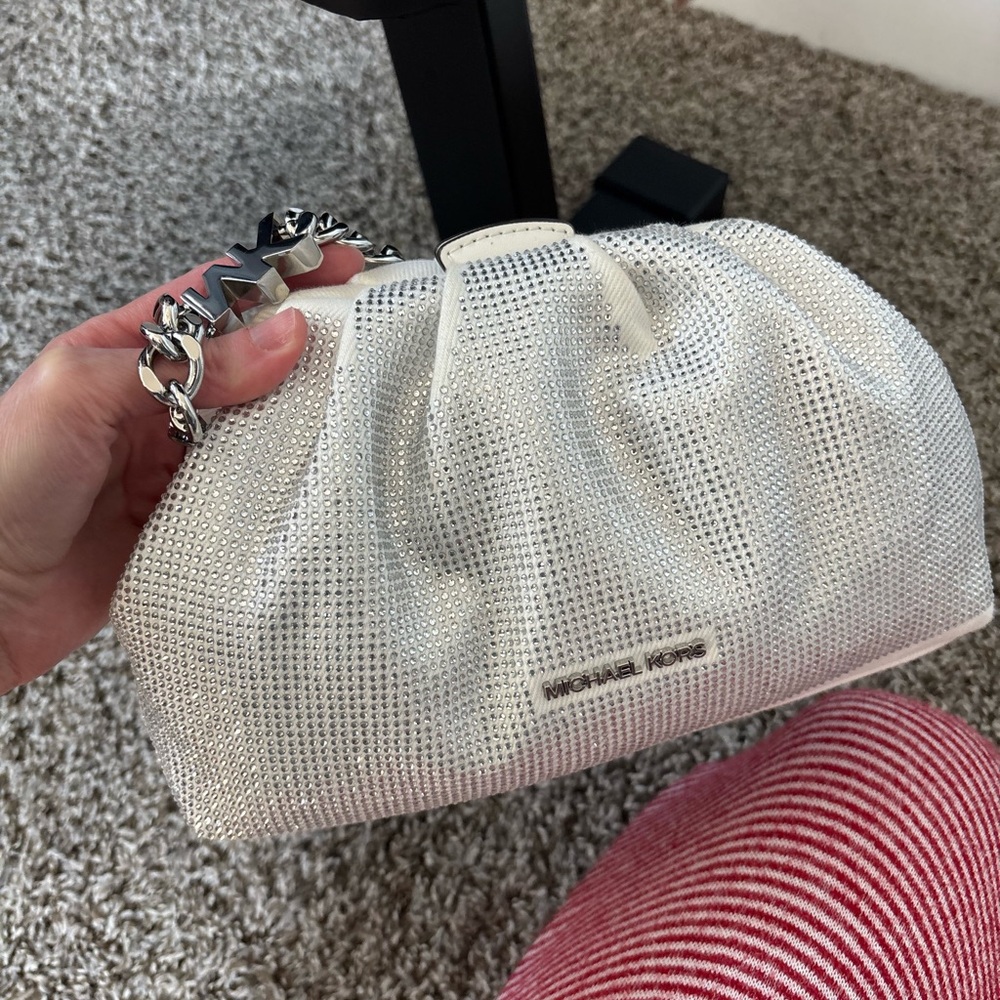 Michael Kors Silver Crystal Clutch